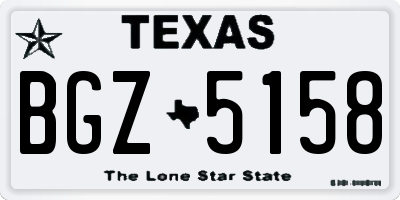 TX license plate BGZ5158