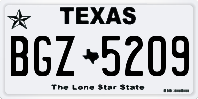 TX license plate BGZ5209