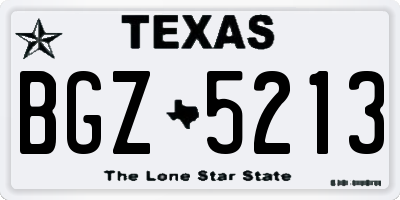 TX license plate BGZ5213