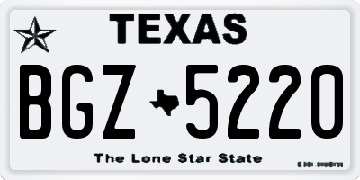 TX license plate BGZ5220