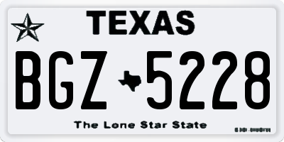 TX license plate BGZ5228