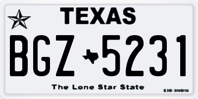 TX license plate BGZ5231