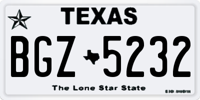 TX license plate BGZ5232