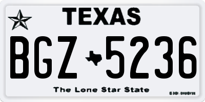 TX license plate BGZ5236