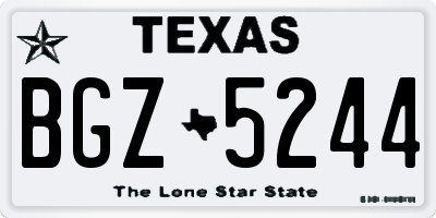 TX license plate BGZ5244