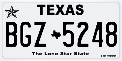 TX license plate BGZ5248