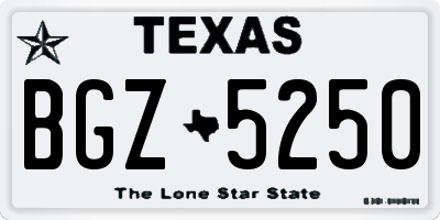 TX license plate BGZ5250