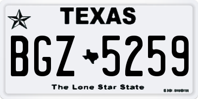 TX license plate BGZ5259