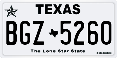 TX license plate BGZ5260