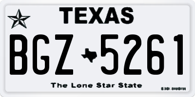 TX license plate BGZ5261