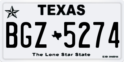 TX license plate BGZ5274