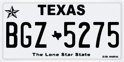 TX license plate BGZ5275