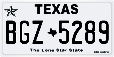TX license plate BGZ5289