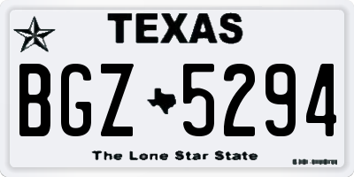 TX license plate BGZ5294