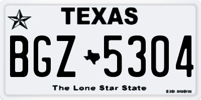 TX license plate BGZ5304
