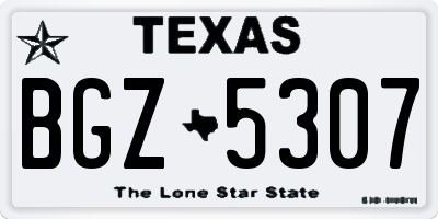 TX license plate BGZ5307