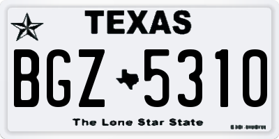 TX license plate BGZ5310