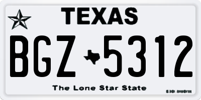 TX license plate BGZ5312