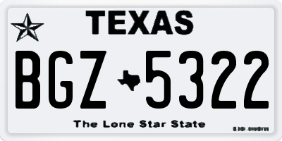 TX license plate BGZ5322