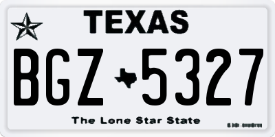 TX license plate BGZ5327