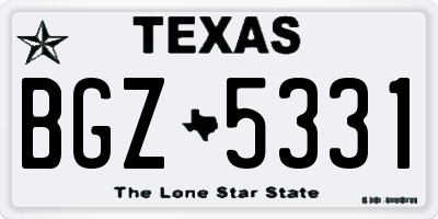 TX license plate BGZ5331