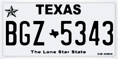 TX license plate BGZ5343