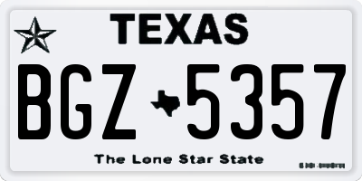TX license plate BGZ5357