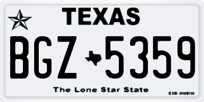 TX license plate BGZ5359