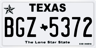 TX license plate BGZ5372