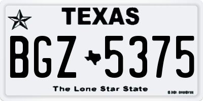 TX license plate BGZ5375