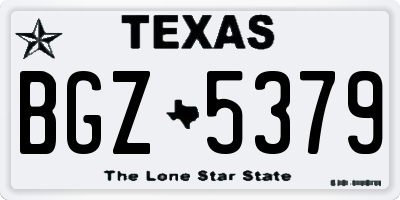 TX license plate BGZ5379