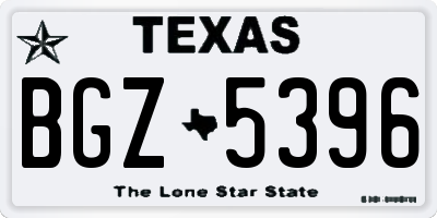 TX license plate BGZ5396
