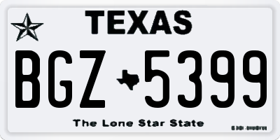 TX license plate BGZ5399