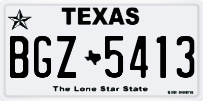 TX license plate BGZ5413