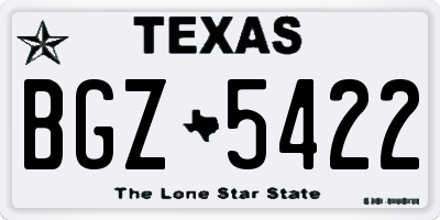 TX license plate BGZ5422