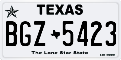 TX license plate BGZ5423