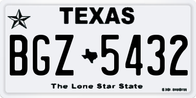 TX license plate BGZ5432