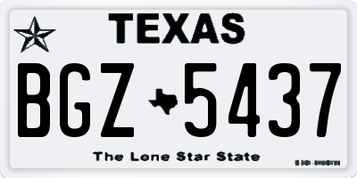TX license plate BGZ5437