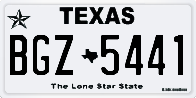 TX license plate BGZ5441
