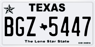 TX license plate BGZ5447