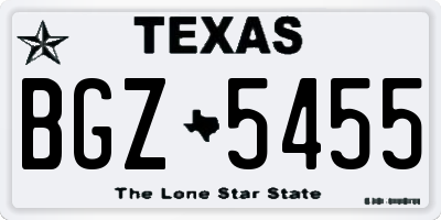 TX license plate BGZ5455