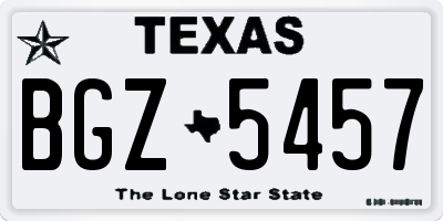 TX license plate BGZ5457