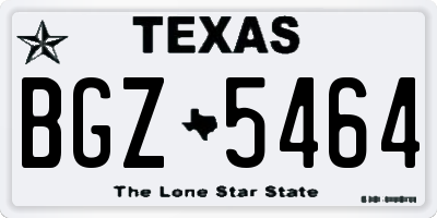 TX license plate BGZ5464