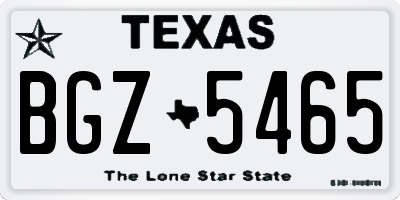 TX license plate BGZ5465