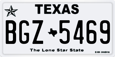 TX license plate BGZ5469