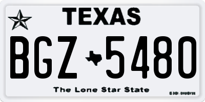 TX license plate BGZ5480