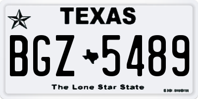 TX license plate BGZ5489