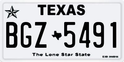 TX license plate BGZ5491