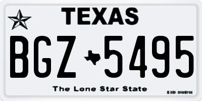 TX license plate BGZ5495