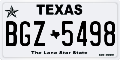 TX license plate BGZ5498